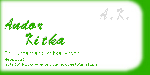 andor kitka business card